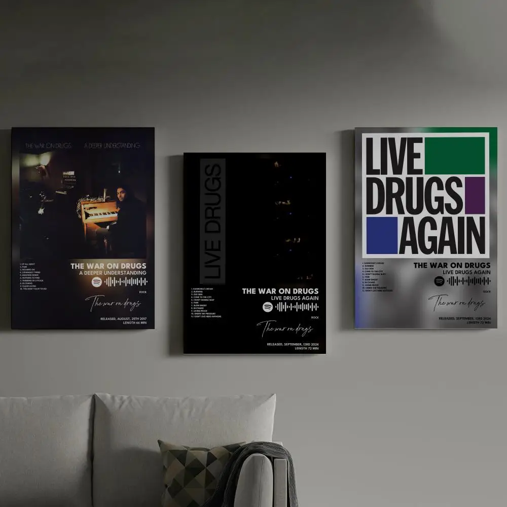 

The War on Drugs Poster Prints Canvas Painting Wall Art Picture Living Room Home Decor Tracklist Music Album Cover