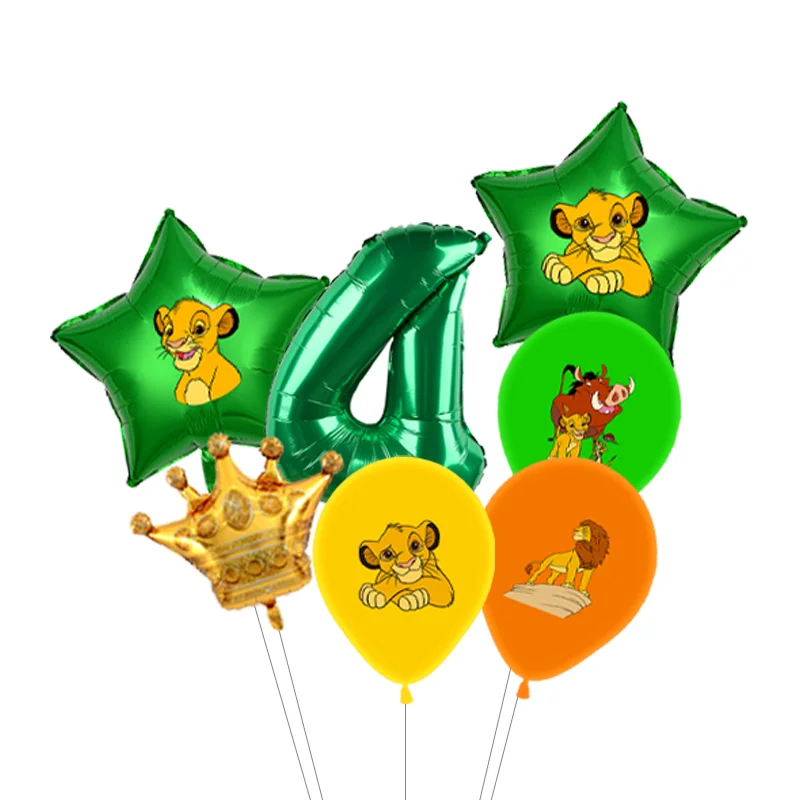 Simba Lion King Party Theme Set Latex Balloon Kids Birthday Party Decoration Number Balloon Globos Supplies view 5