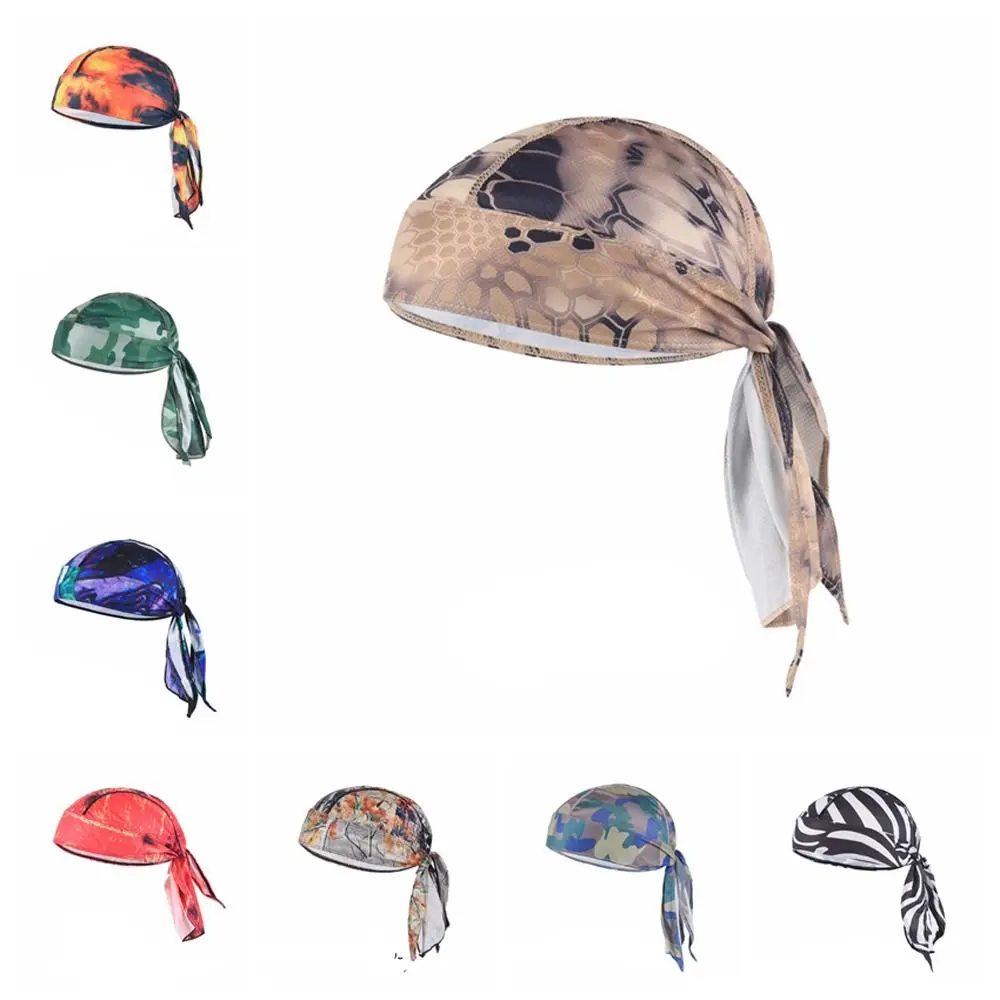 Fishing Sun Cap Sweat Breathable Cycling Cap Quick Dry Sunscreen Pirate Cap Breathable Adjustable Bandana Headscarf Summer