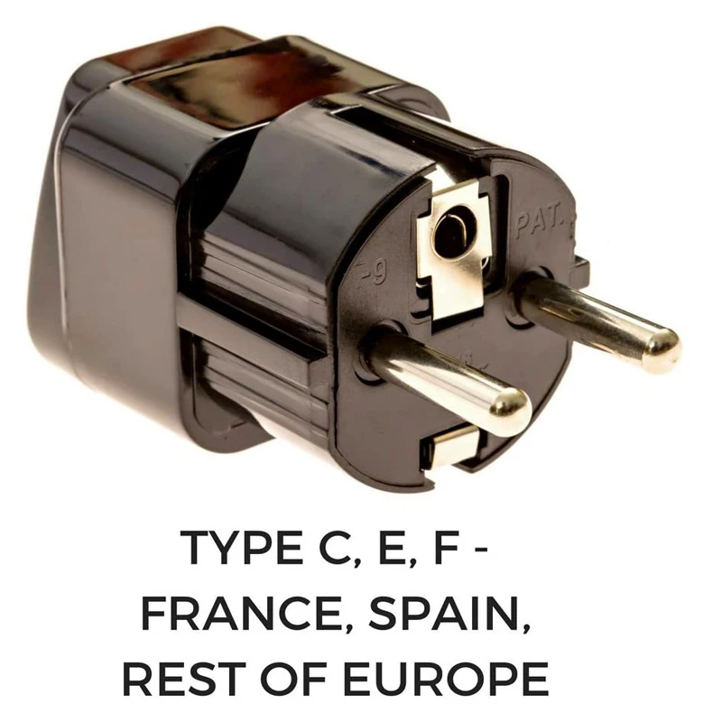 Europäischer Reiseadapter-Stecker-Set, 4er-Pack, Universal-Steckdosenadapter für alle Europa, Typ C E auf Großbritannien, Schweiz, Italien, Deutschland
