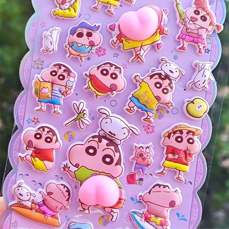 **Crayon Shin-Chan Soft Pinched Happy Buttocks Sticker Children'S Decompression 3d Bubble Sticker Phone Case Decoration Sticker