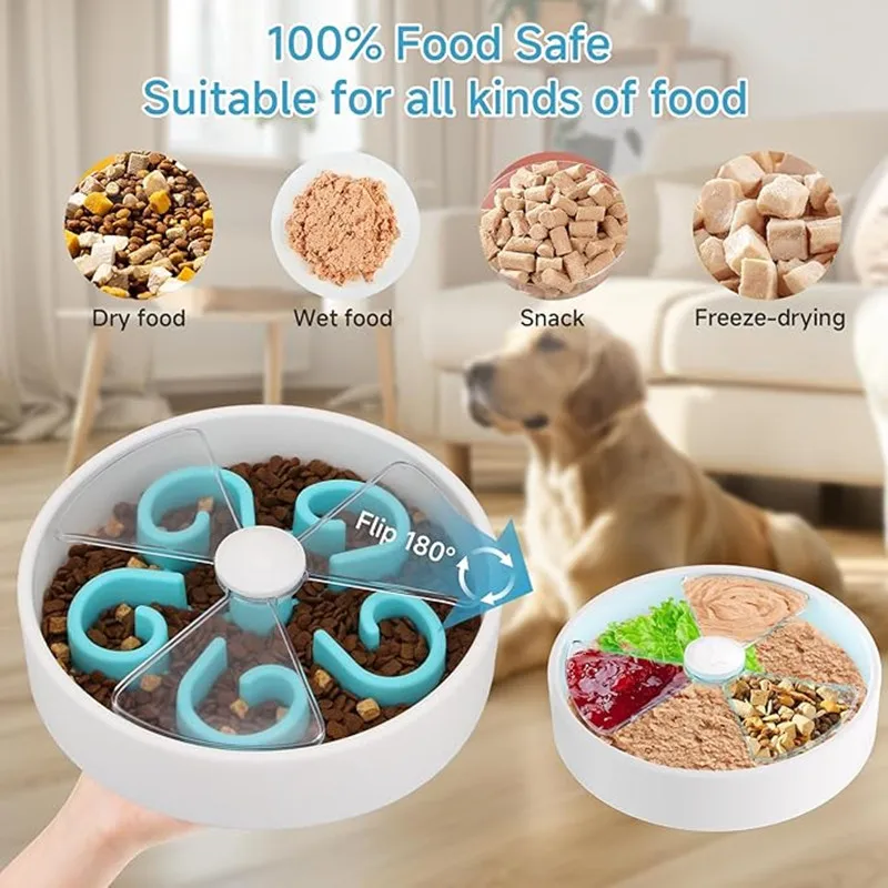 

Slow Feeder Dog Bowls, Maze Dog Food Puzzle Feeder for Dry Food/Wet Food/Raw Food, Non-Slip Interactive Dog Feeder for cat