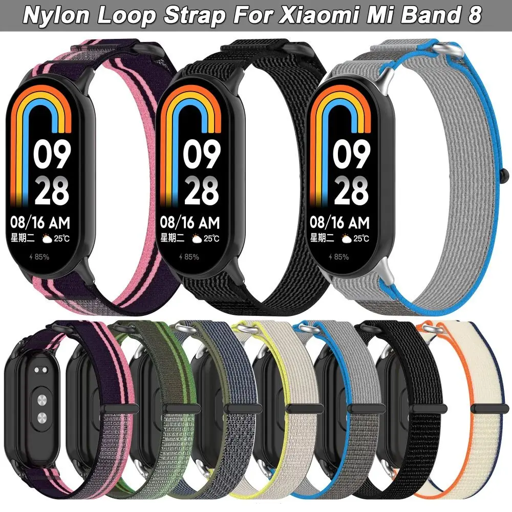 New Nylon Nylon Loop Strap Replacement Smart Watch Bracelet Adjustable Accessories Watchband for Xiaomi Band 8