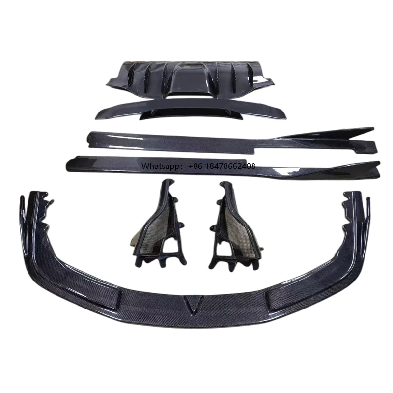 

for the 2011-2013 458 Italian and Spider Carbon Fiber V-style Front Lip Side Skirts and Rear Diffuser Body Kit
