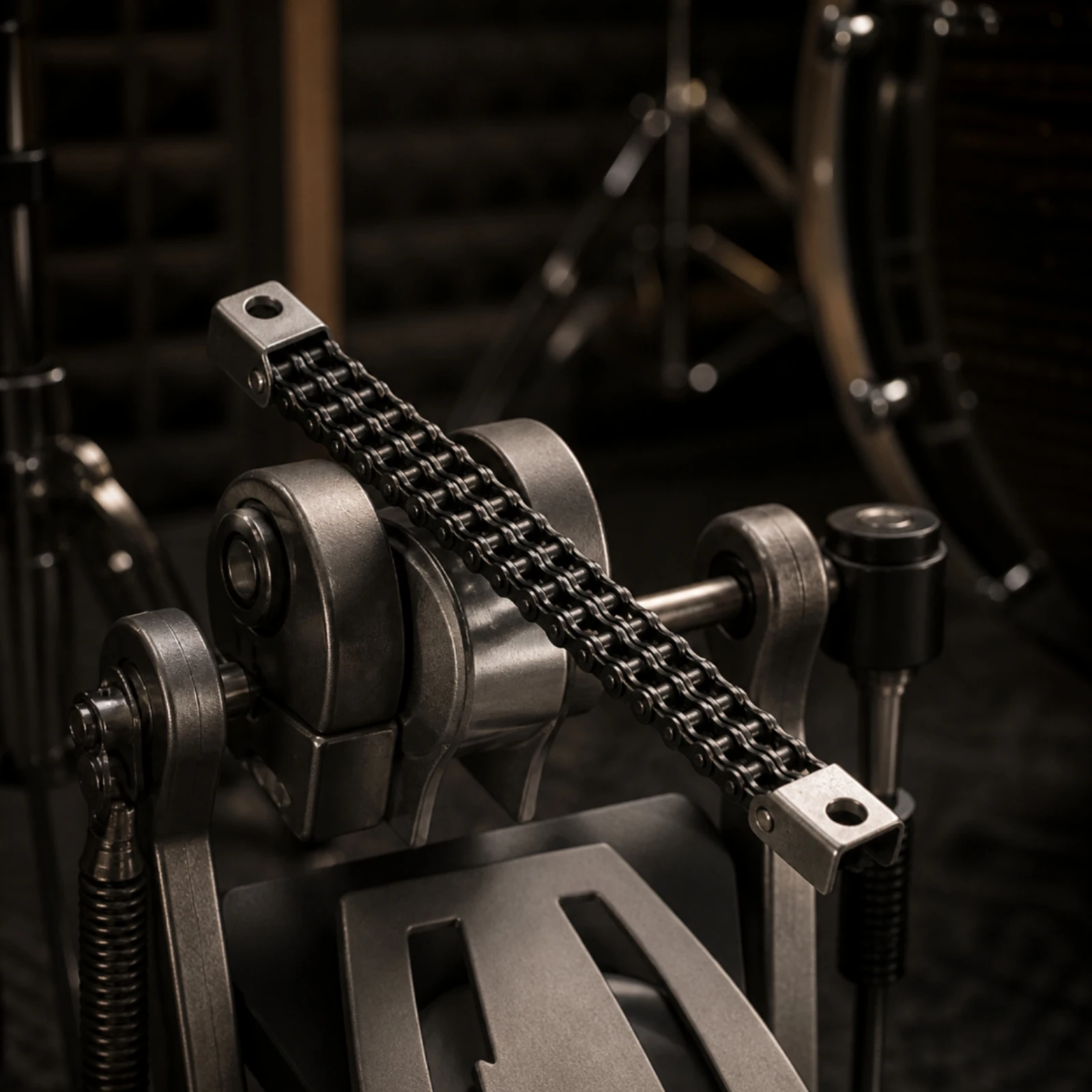 Bass Drum Pedal Replacement Chain Smooth Action Drum Pedal Chain with Mounting Tabs Repair Maintenance for Drummers
