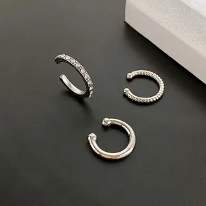 Moda Simples Cor do Ouro Cristal Clipe Brincos para Mulheres Meninas Minimalista Metal Mirco Pave Rhinestone Falso Piercing Ear Jóias 12 principais vendas fake piercing orelha - №12
