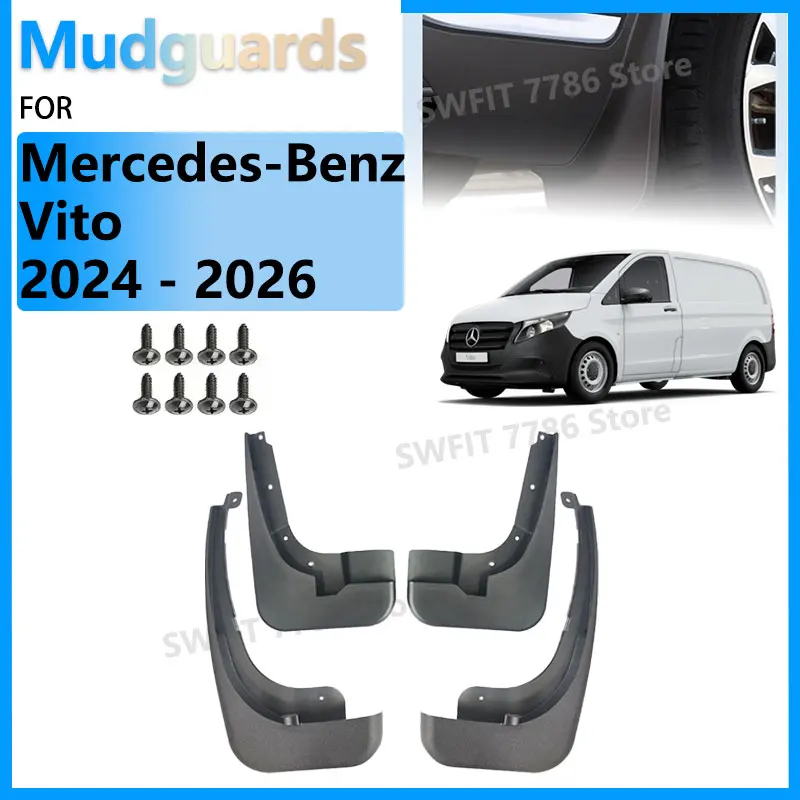 

4x4 брызговики для Mercedes Benz Vito 2025 W447 2024 2026, аксессуары, автомобильные брызговики, брызговики на переднее и заднее колесо, наклейка на крыло