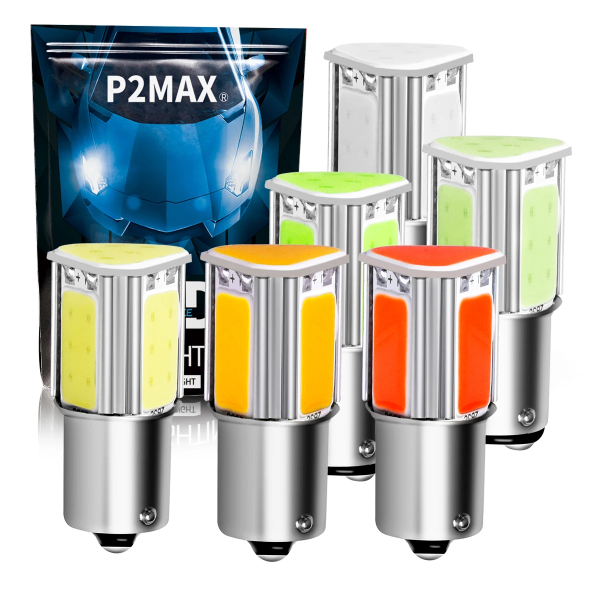 2PCS Big COB LED 1156 BA15S P21W 1157 BAY15D P21/7W S256 G18 Brake Lights Bulbs 12V For Car Reverse Stop Brake Rear Lights Bulbs