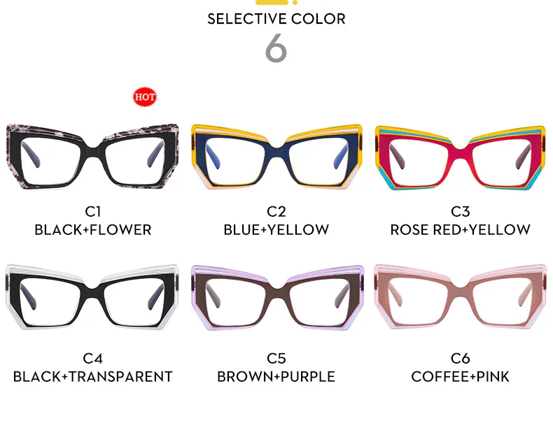 Modische Polygonale Luxus Design Frauen Brillen Rahmen Anti Blau Licht Photochrome Lesebrille Hyperopie Grad +1 Bis +6 – Detail 9