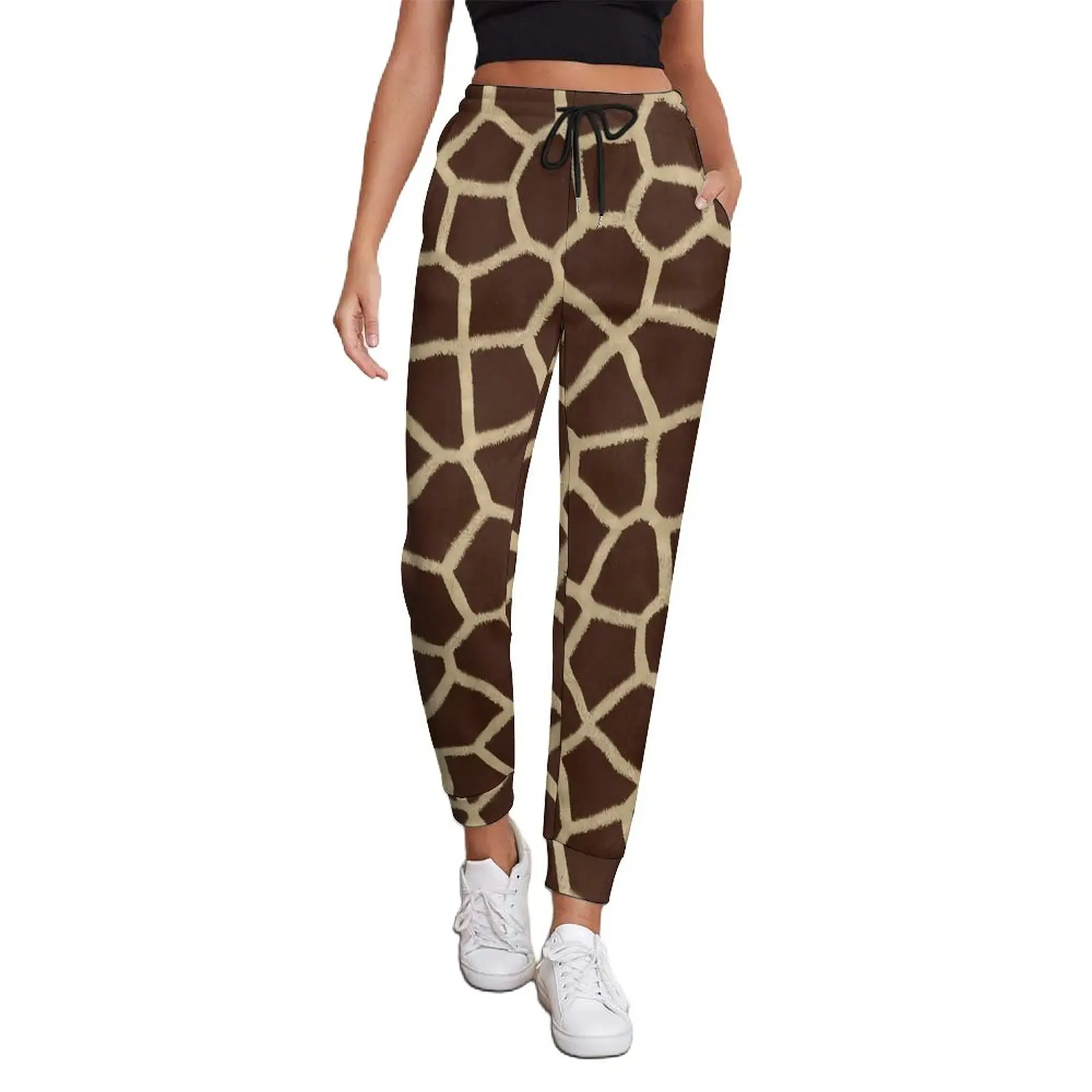 Giraffe Print Pants Ladies Brown Animal Hippie Joggers Spring Kawaii Custom Trousers Big Size 3XL