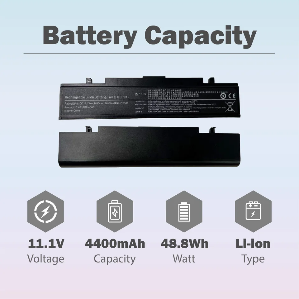 Batería para laptop AA-PB9NC6B 4400mAh 11.1V de repuesto para Samsung AA-PL9NC2B NP-RV509-A06IN R420 R430 R468 R478 R518 R517 R519 R52 2