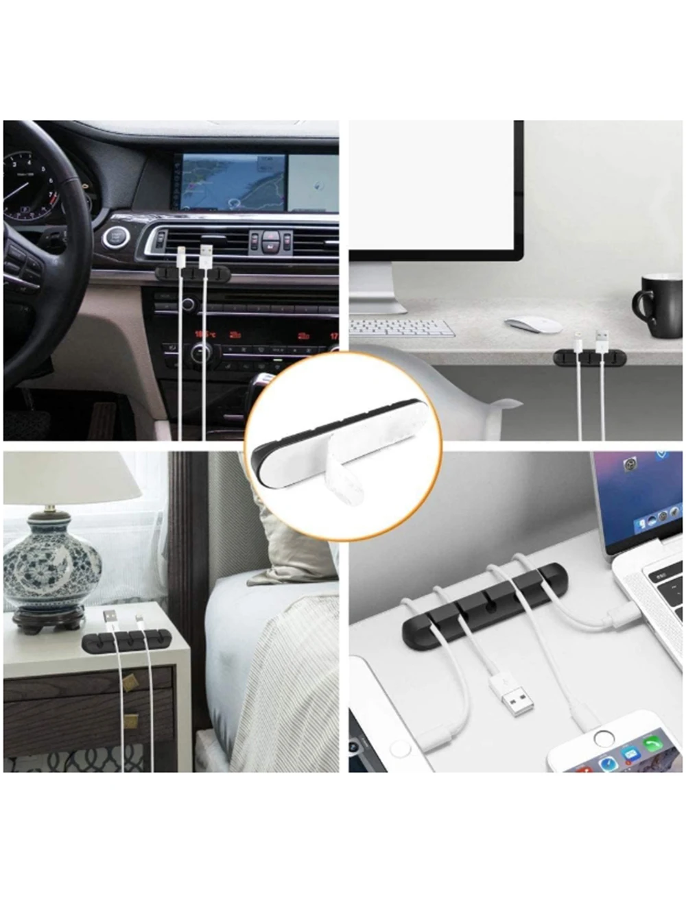 Organisateur de fils de câbles à 3/5/7 trous, attaches de gestion de câbles, enrouleur de câbles USB, souris, fil d'écouteurs pour bureau, maison et bureau