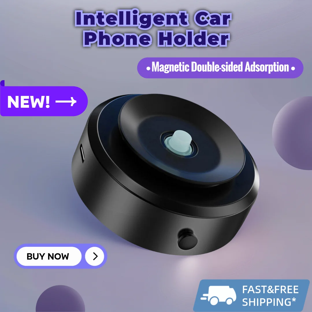 Intelligent Car Mount Mobile Phone Holder Magnetic Double-sided Adsorption 360° Rotation Electric Vacuum Suction Car Bracket