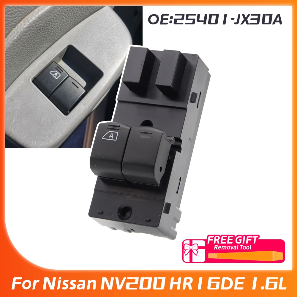 Interruptor Elevavidrios Eléctrico Delantero Izquierdo 25401-JX30A para Nissan NV200 HR16DE 1.6L L4 25401 JX30A 25401JX30A, Accesorios para Autos Nuevos