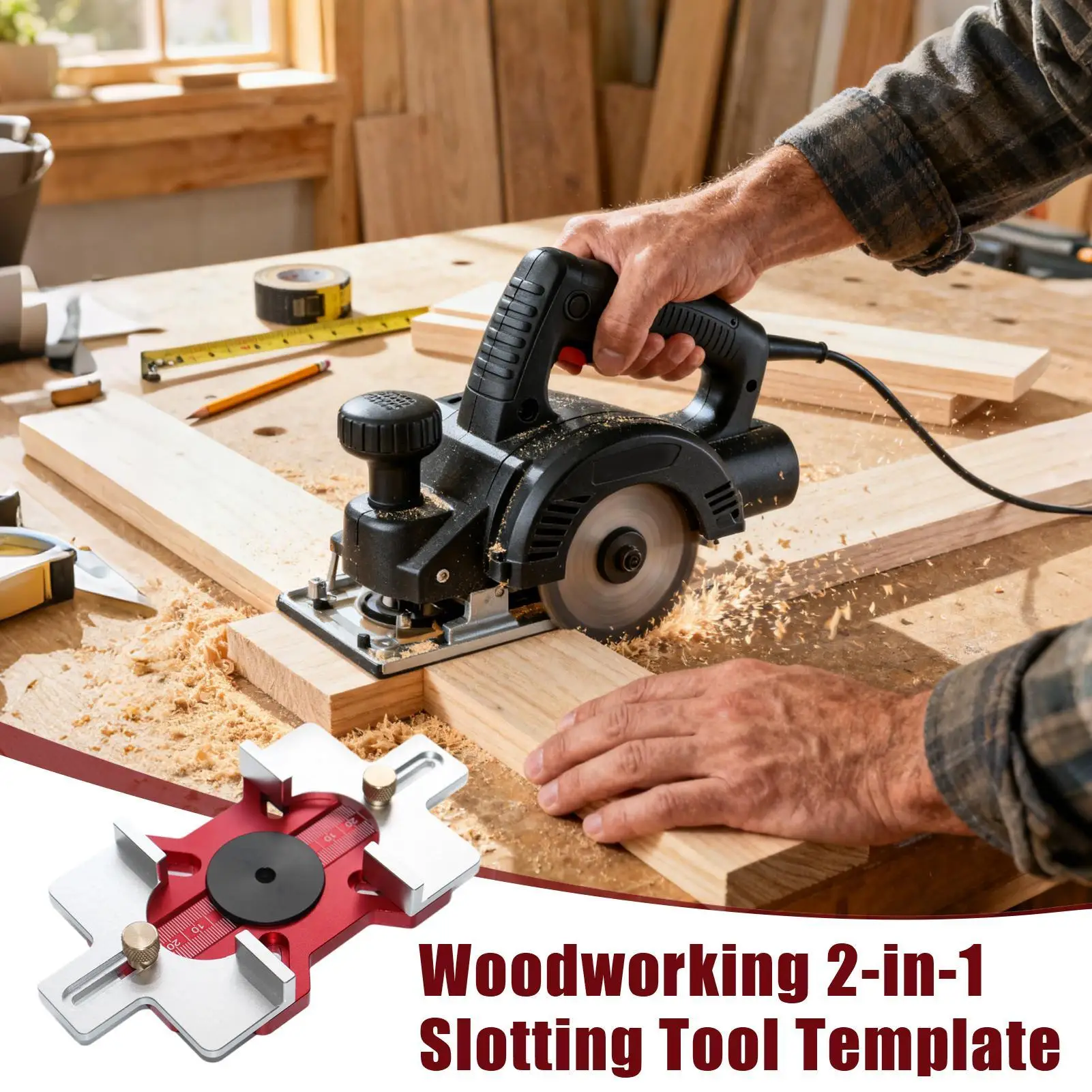 Mortise Jig 2-in-1 Router Templates Slotting Position Template For Circle Mortise Cut Radius Edge Groove Door Cabinet