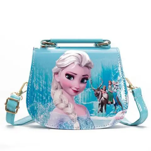 Disney Princess Frozen  Pu Messenger Bag Girl Elsa Shoulder Bag Sofia Handbag Kid Fashion Shopping Bag Gift kids bags