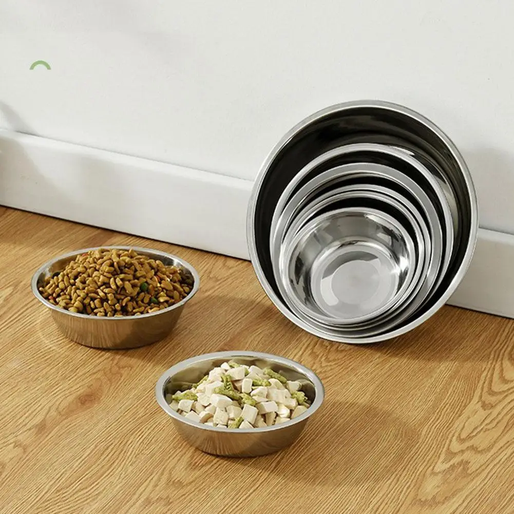 Stainless Steel Pet Bowl, Dog And Cat Food Bowl, Thickened Non-slip Bowl, Anti-fall, Not Easy To Deform, Easy To Clean 1pcs