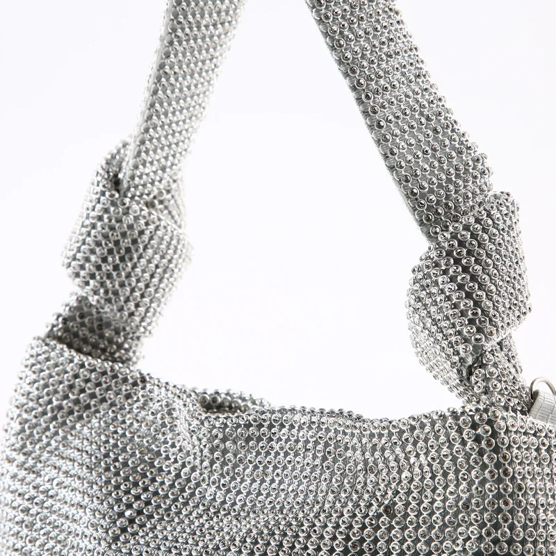 Borsa da sera con strass annodati a mano popolare da donna borsa con strass King Ins borsa pura con intarsio di diamanti per cena con diamanti pieni