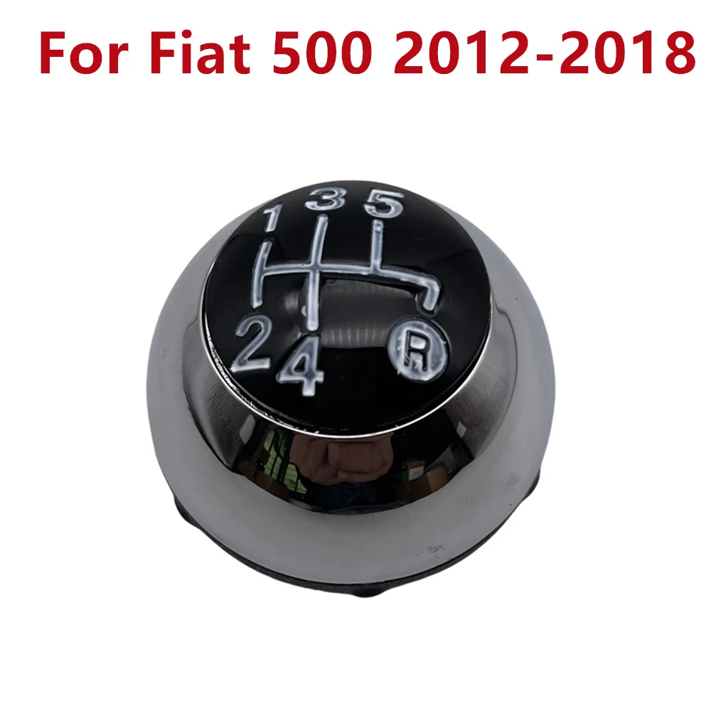 Car 5 Speed Gear Shift Knob Shift Transmission Lever Knob Manual For Fiat 500 2012-2018 Silver Chrome 55344048 Car Accessories