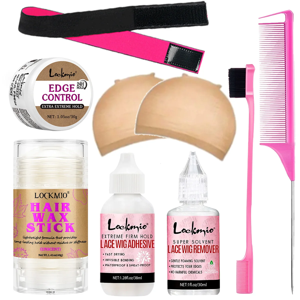 

Набор восковых стиков для укладки волос LOCKMIO: стойкий гель для выпрямления волос, фиксирующий гель для укладки краев и средство для снятия клея с париков
