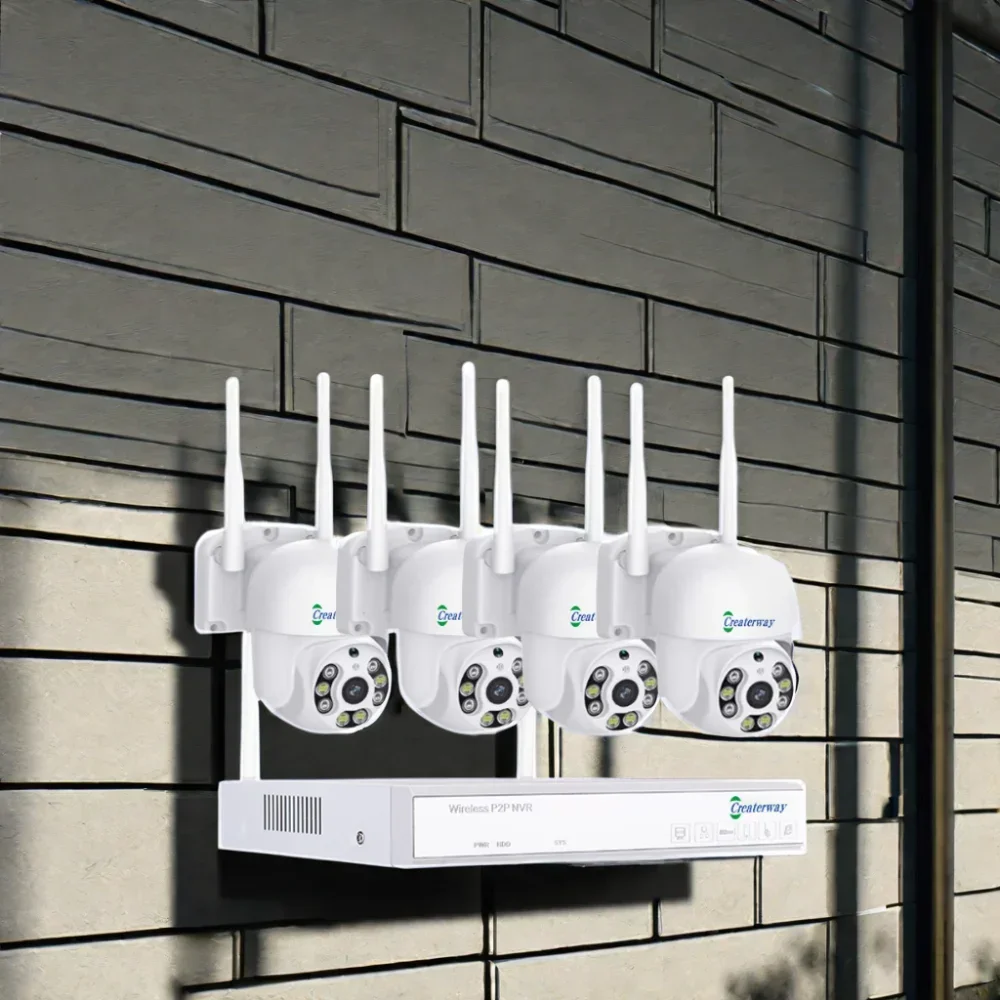 New CCTV Outdoor HD Video 5MP Security Camera System P2P IP With 4 Channels & NVR Kits Wireless Home & Office Surveillance