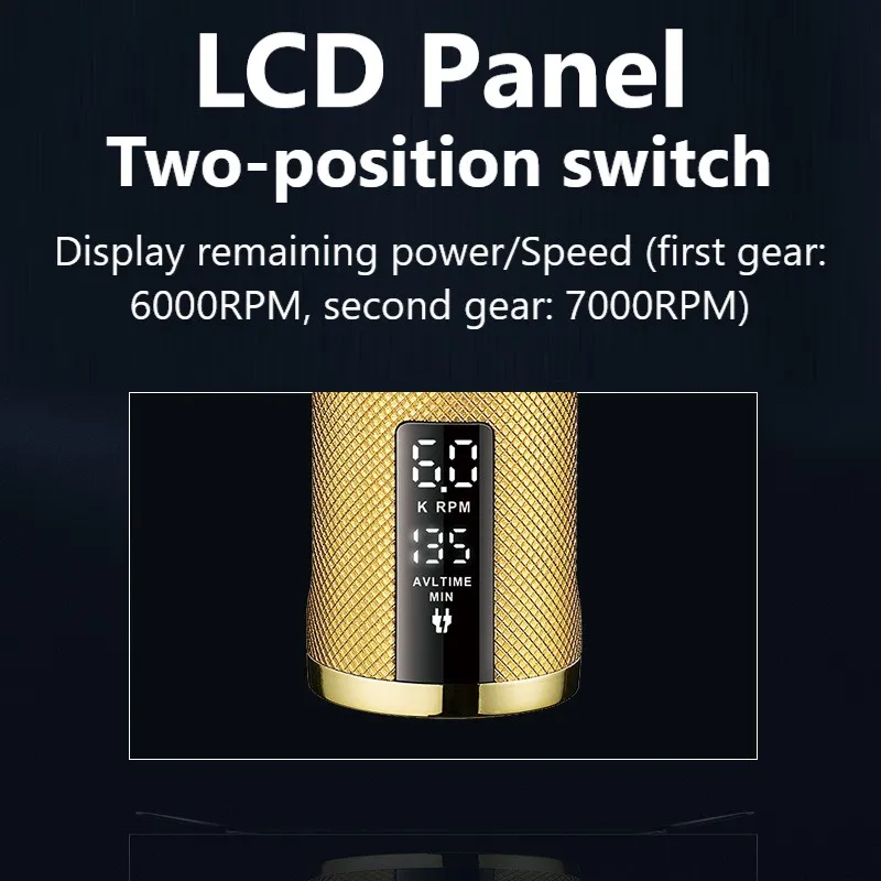 Máquina de cortar cabelo profissional para homens ajustável elétrica barba aparador cabelo recarregável barbeiro sem fio metal lidar com