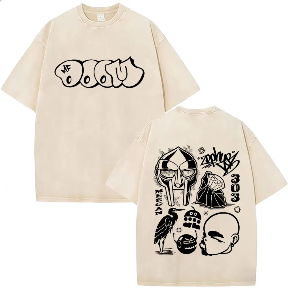 

Washed Vintage Rapper Mf Doom Graphic T-shirt Men Women High Quality Cotton Short Sleeve T Shirt Male Hip Hop Oversized T-shirts
