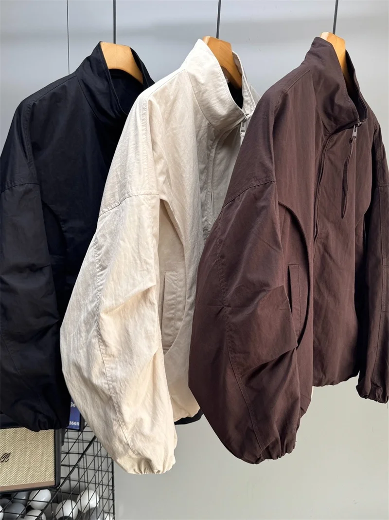 

American Sle ort Bla Harington Jaet Men's Autumn Winter Stand Collar Workwear Coat High Sensation Cool Baseball orm