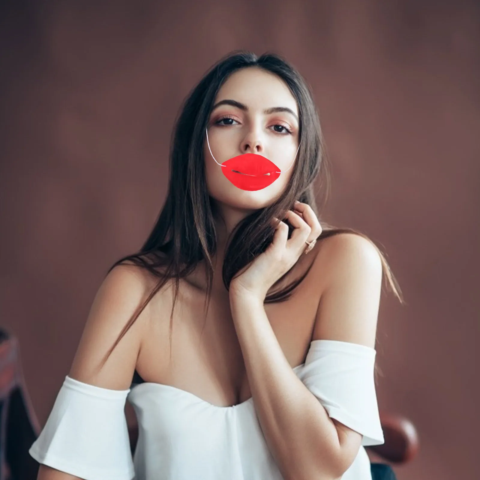 

2pcs Funny Big Mouth Lip Props Rubber Red Photo Booth Masquerade Party Supplies Halloween Cosplay Accessories Safe Decor