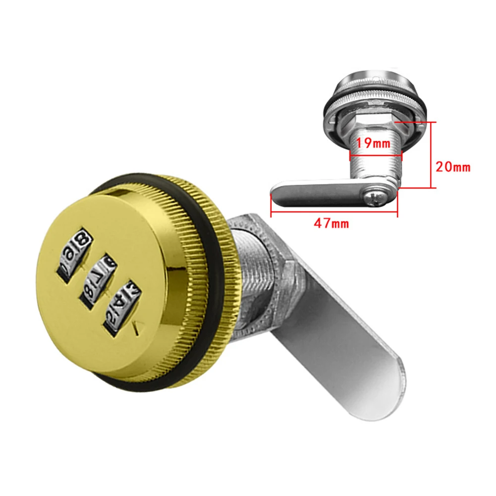 1pc Password Lock 3 Wheel Combination Dial Set Digital Code Combination Lock Box Mail Post New Alloy Zinc Locker Cabinet