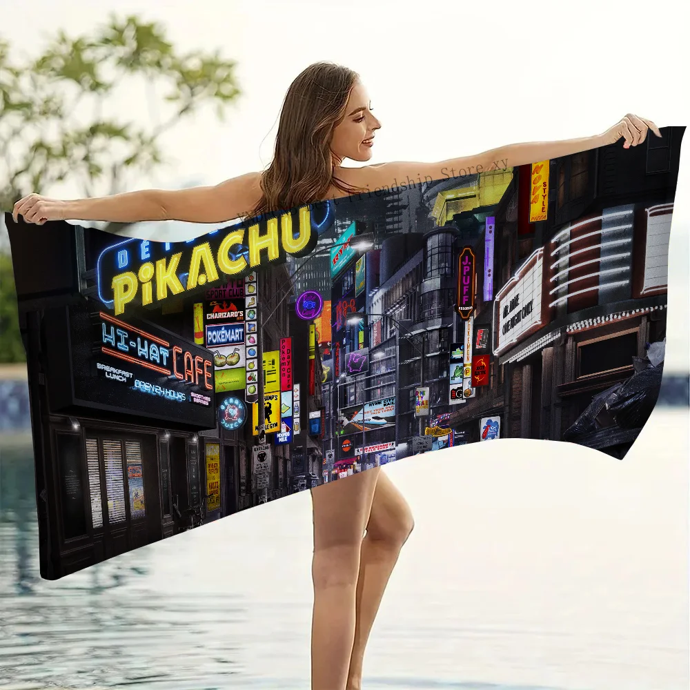 

1PC Kawaii P-pokemon Towel Microfiber Beach Towel Quick Dry Kids Beach Blanket Soft Unisex Camping Pool Towel