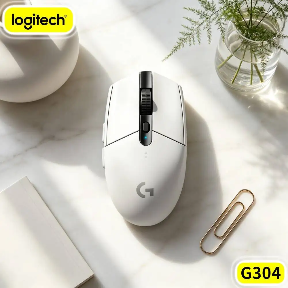 Logitech G304 LIGHTSPEED Wireless Gaming Mouse Adjustable DPI Settings Non‑Slip Grip For FPS MOBA Player Household Computer