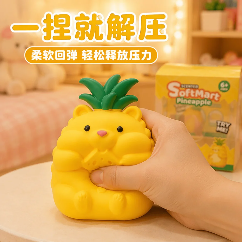 1pc Simulated Fruit Big Pineapple Animal Soft Pinch To Relieve Daily Tension Decompress And Slow Rebound Children Daily Gift Toy