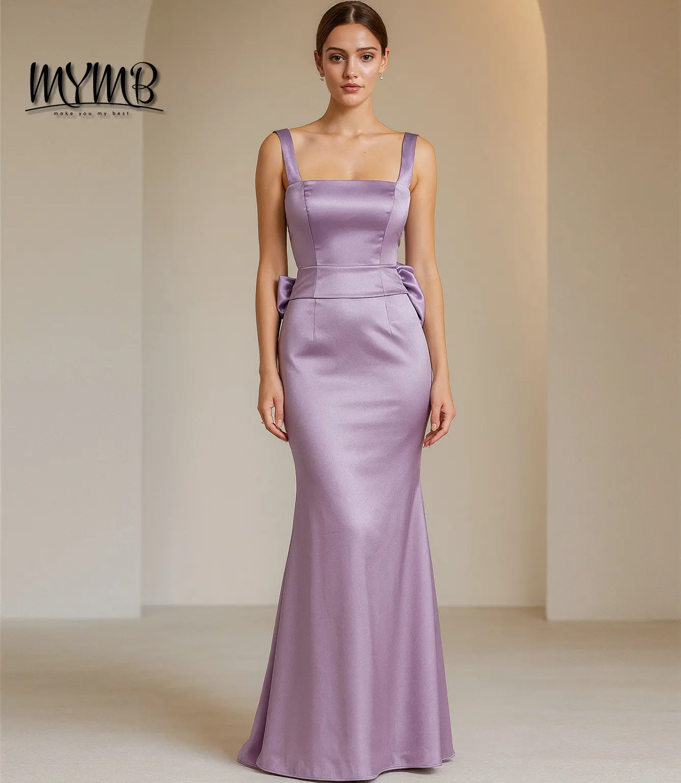 

MYMB атласное женское элегантное вечернее платье торжественное натуральное облегающее платье подружки невесты верхняя юбка модный бант для выпускного вечера свадьба MC20057