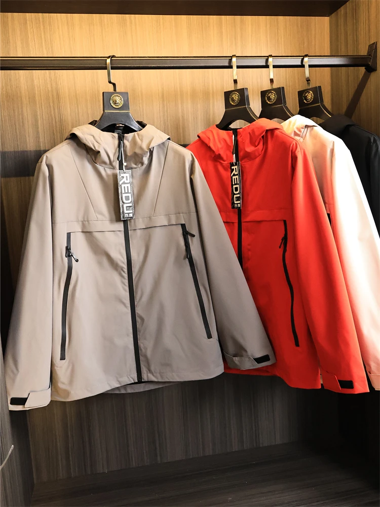 

Мужская уличная ветрозащитная водонепроницаемая куртка с капюшоном Pure Color Spor Hardell Весна Осень Faion Urban Sle Long Sve