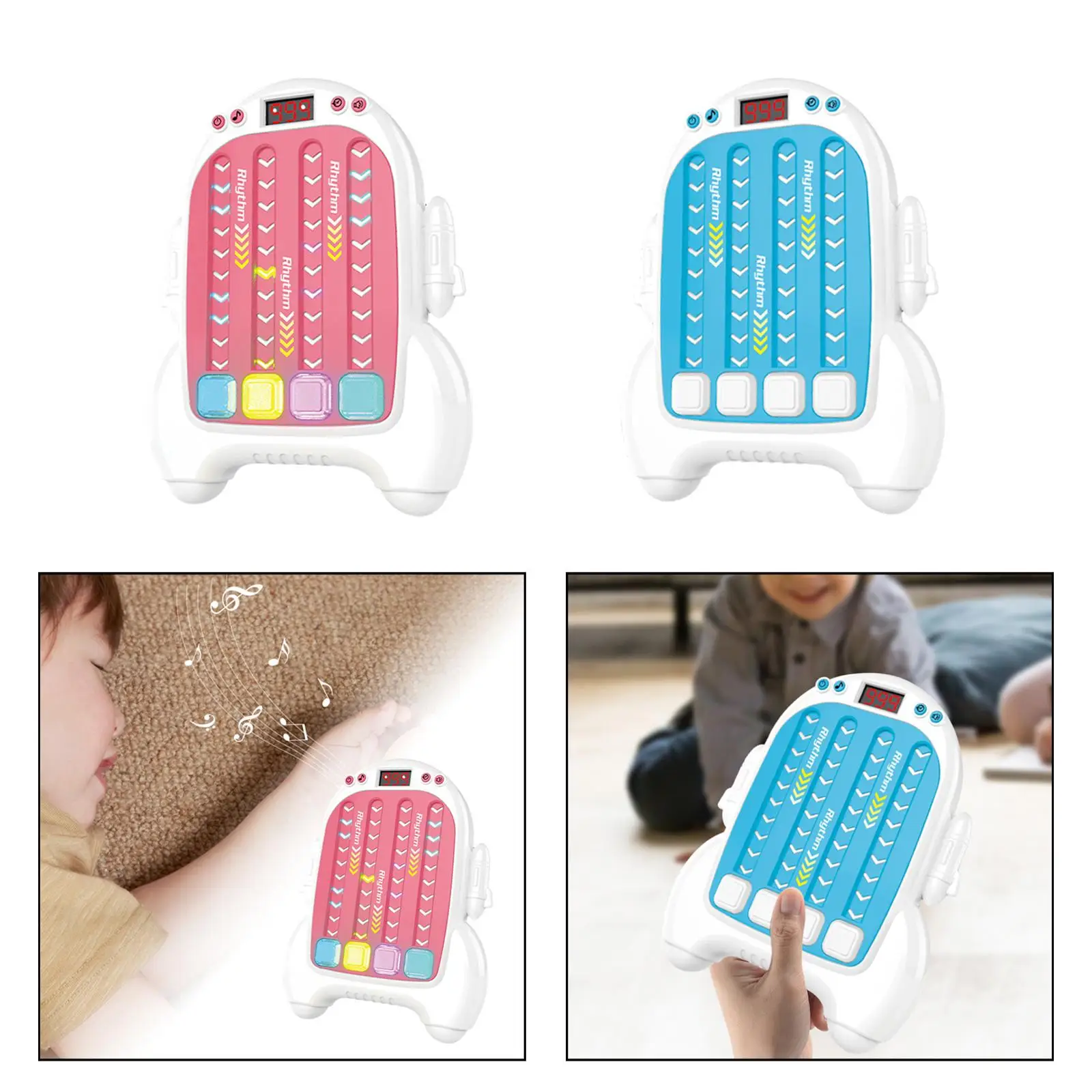 Ритм-ручная игровая консоль, регулируемые режимы, портативное игровое устройство для подарков на день рождения, тренировки реактивности 3, 4, 5, 6, 7 лет