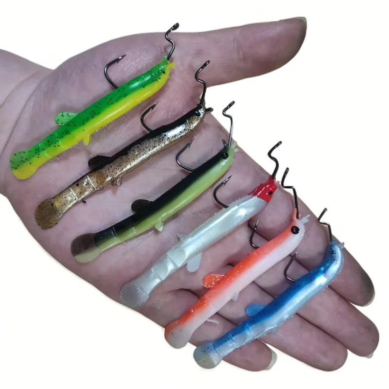 5 قطعة الطعم الناعم محاكاة بيونيك مضيئة مع BKK هوك 7.5 سنتيمتر/2 جرام ثلاثية الأبعاد الطباعة جثم المياه العذبة الصيد إغراء معالجة #4