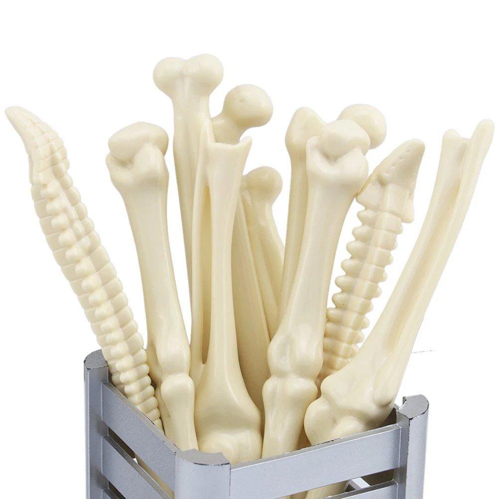 

10pcs Bone Shaped Ballpoint Pens 0.7Mm Black Ink Medical Gift For Doctors Nurses Vet Students Office Stationery Creative Novelty