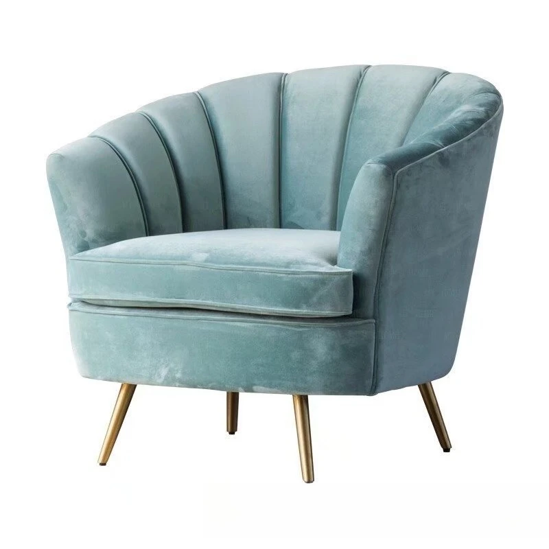 

Simple and modern single sofa chair, cafe hotel club stainless steel, fashionable negotiation sofa