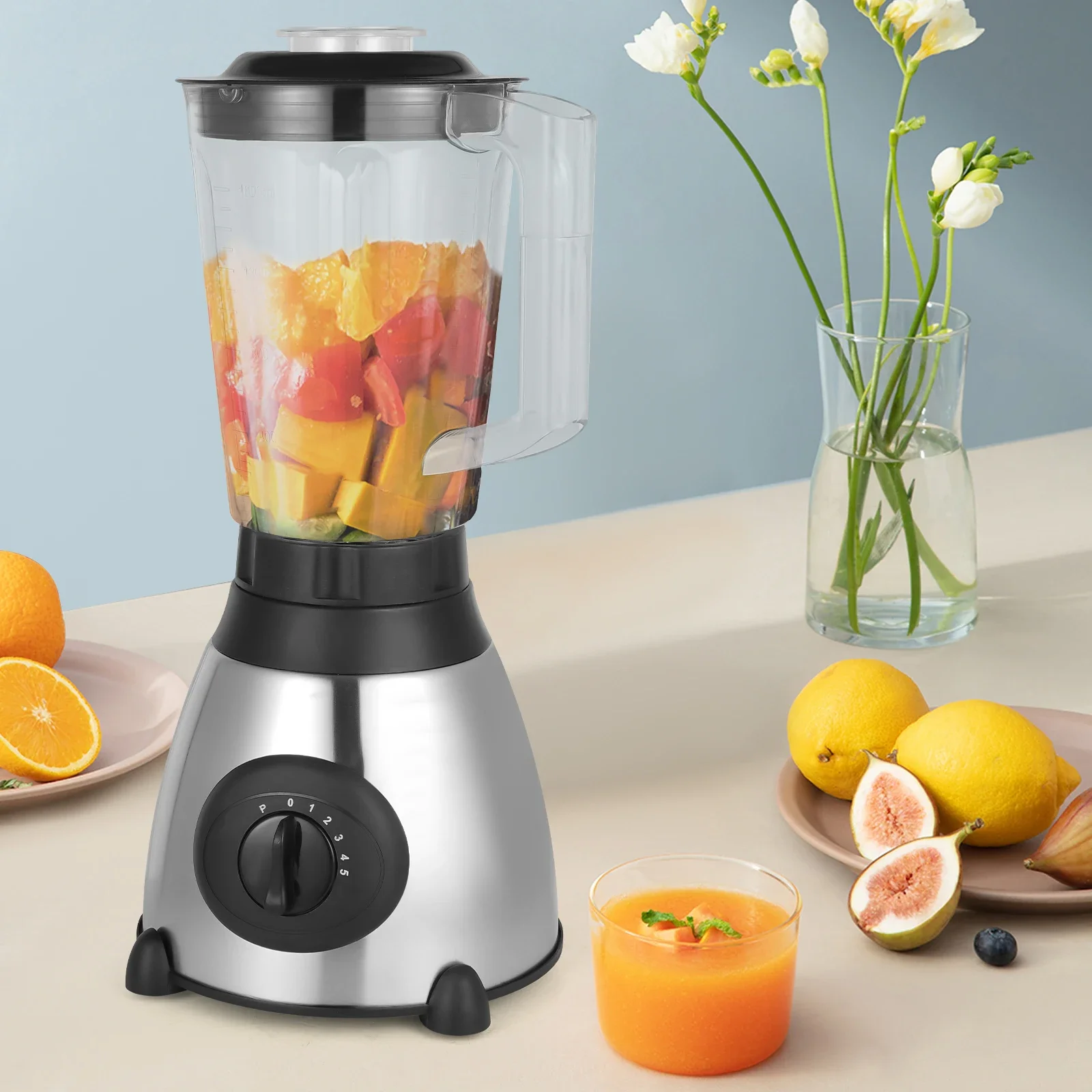

Powerful 800W Blender with 5 Adjustable Speeds, 54.11 oz Capacity, Stainless Steel Blades, Easy to Clean and Ideal for