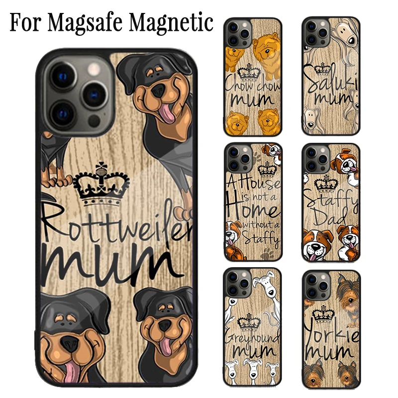 Rottweiler Labrador Beagle Mum Magnetic Phone Case For iPhone 16 15 14 Plus 13 12 Mini 11 Pro Max Magsafe Wireless Cover