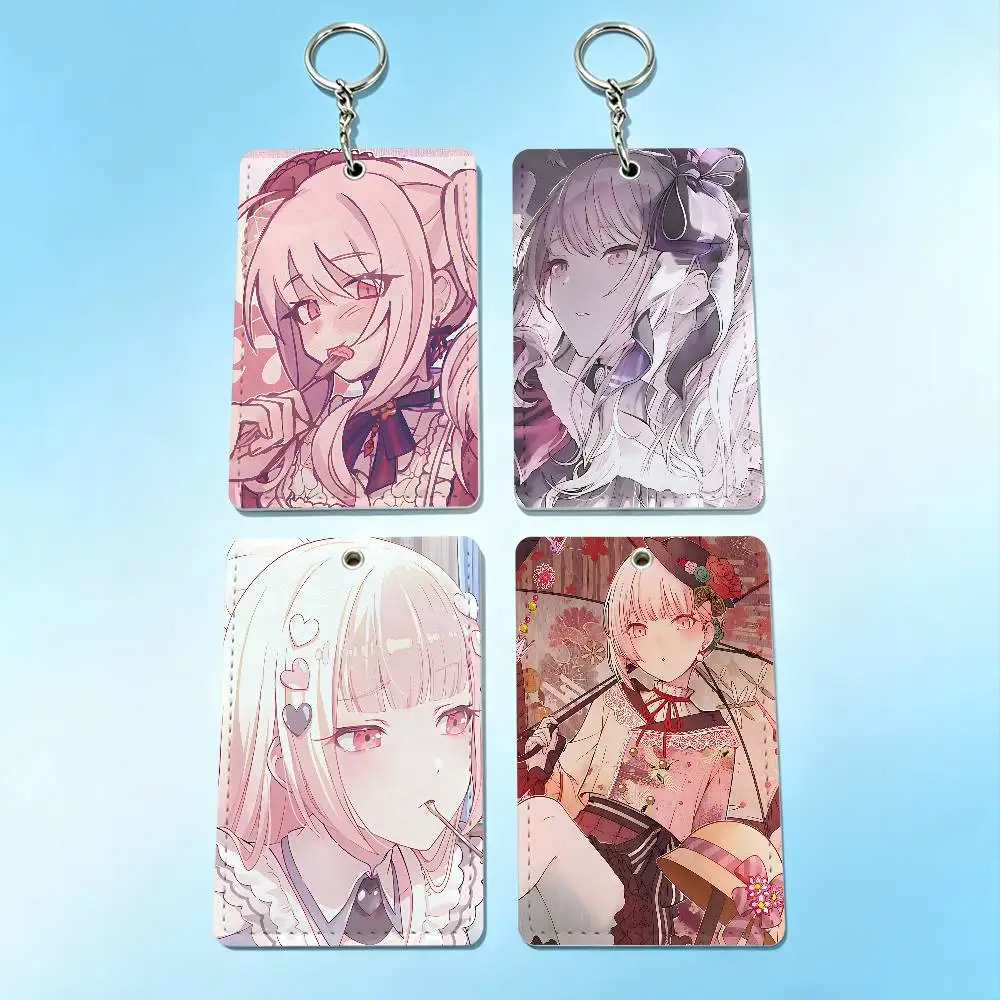 

A-Akiyama M-Mizuki Card Holder Men And Womenn Universal Antirust Keychain Learther Access Drop Key Tag Ring