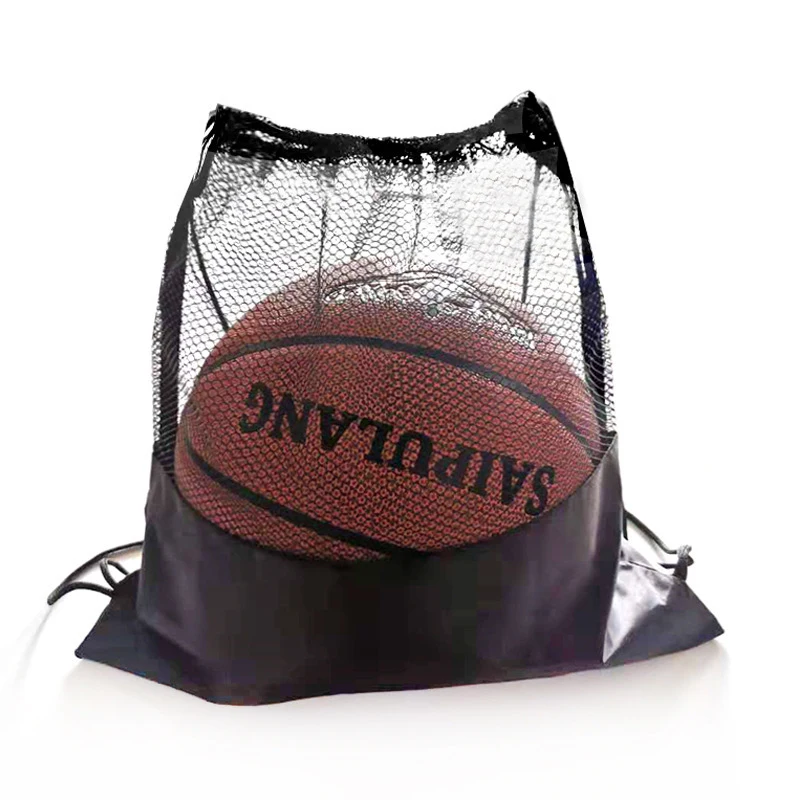 Bolsa de bolsillo de red para baloncesto y fútbol, Mochila deportiva con cordón, portátil, de gran capacidad, ligera, para deportes al aire libre