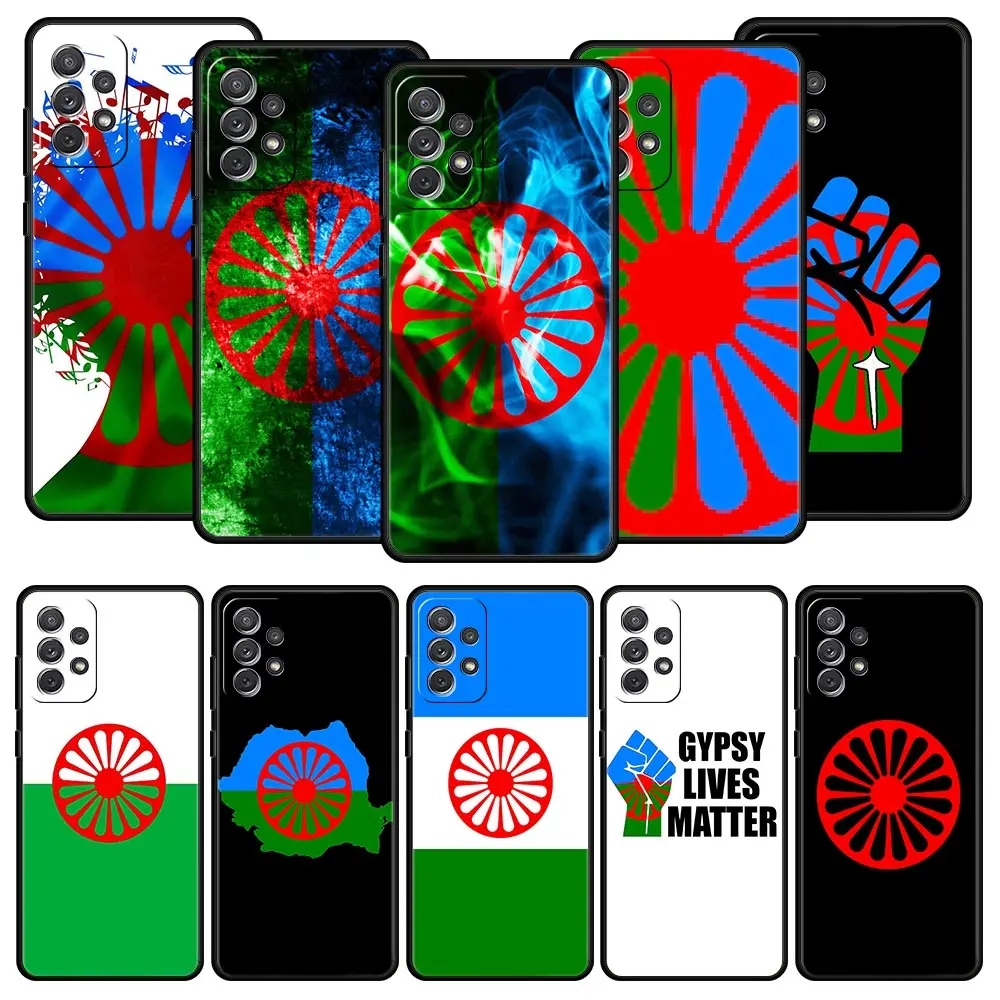 Gypsy Romani Roma Flag Phone Case For Samsung Galaxy A13 A52 A33 5G A53 A73 A23 A03s A21s A51 A71 A31 A11 A41 M21 M31 A01 Cover