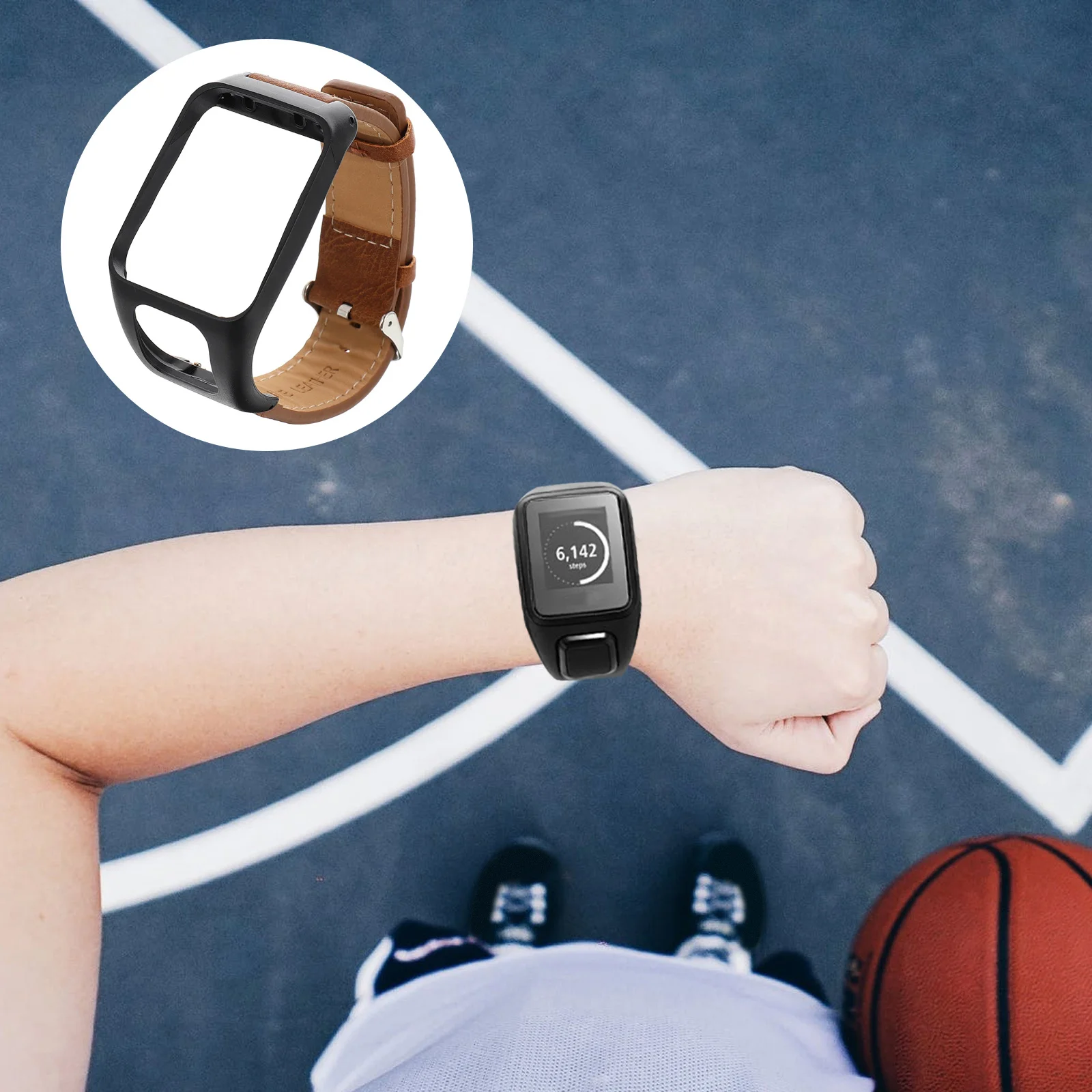 Retro Texture Watch Band Compatible With Tomtom Runner 3 Adventurer Replacement Strap Smartwatch Accessory Vintage Style