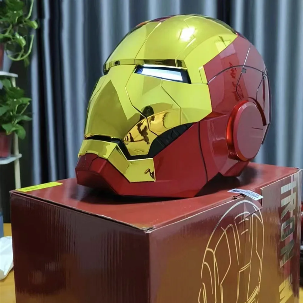 Homem de ferro mk5 mk50 cosplay capacete elétrico multi-peça abertura e fechamento capacete controle de voz olhos modelo crianças adulto presente