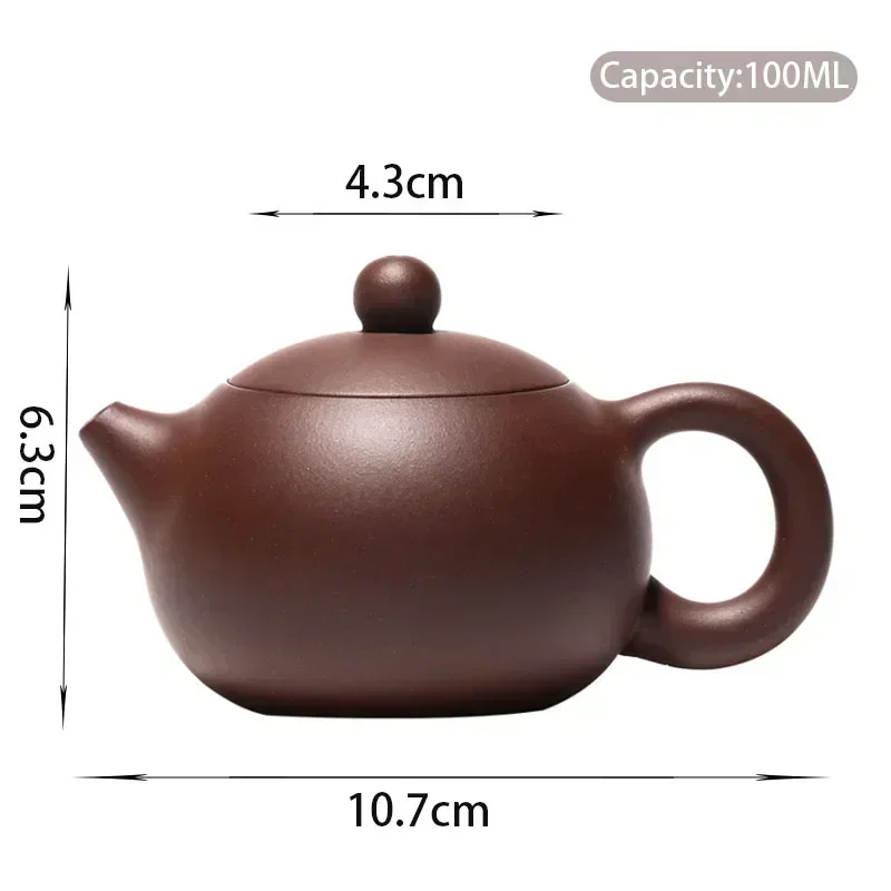 100 ml Yixing Boutique Lila Ton Teekannen Kugelförmiges Teesieb Xishi Teekanne Schönheitskessel Maßgeschneidertes Zisha-Teeset Authentisch