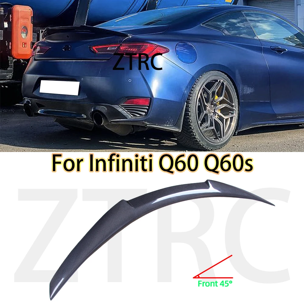 Car Spoiler For Infiniti Q60 Q60s M4 Style Real carbon fiber material Rear Spoiler Trunk wing 2013-2024