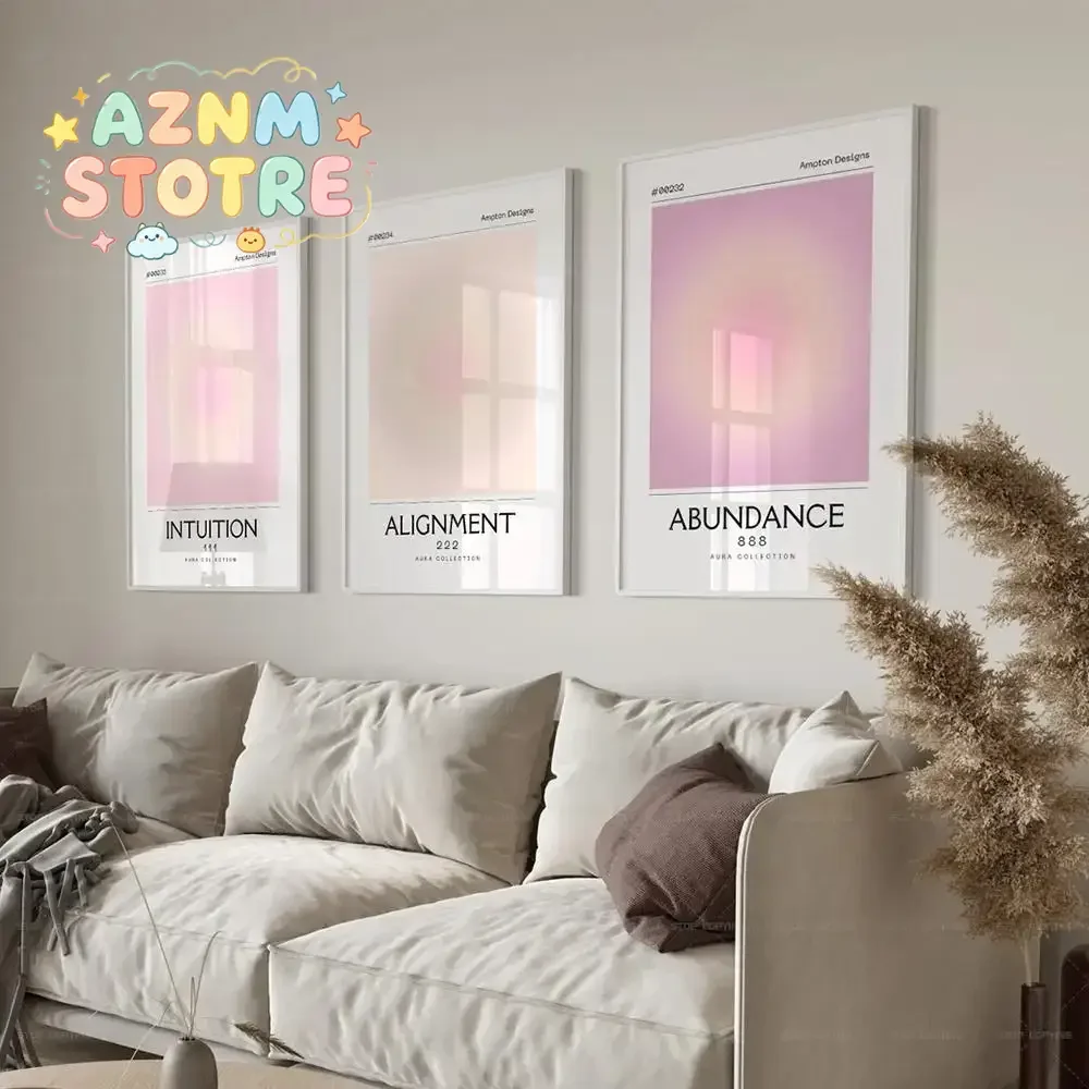 Tableaux muraux tendance sur toile, style nordique, avec numéros angéliques et dégradé granulé, pour une ambiance spirituelle positive, décoration intérieure pour salon