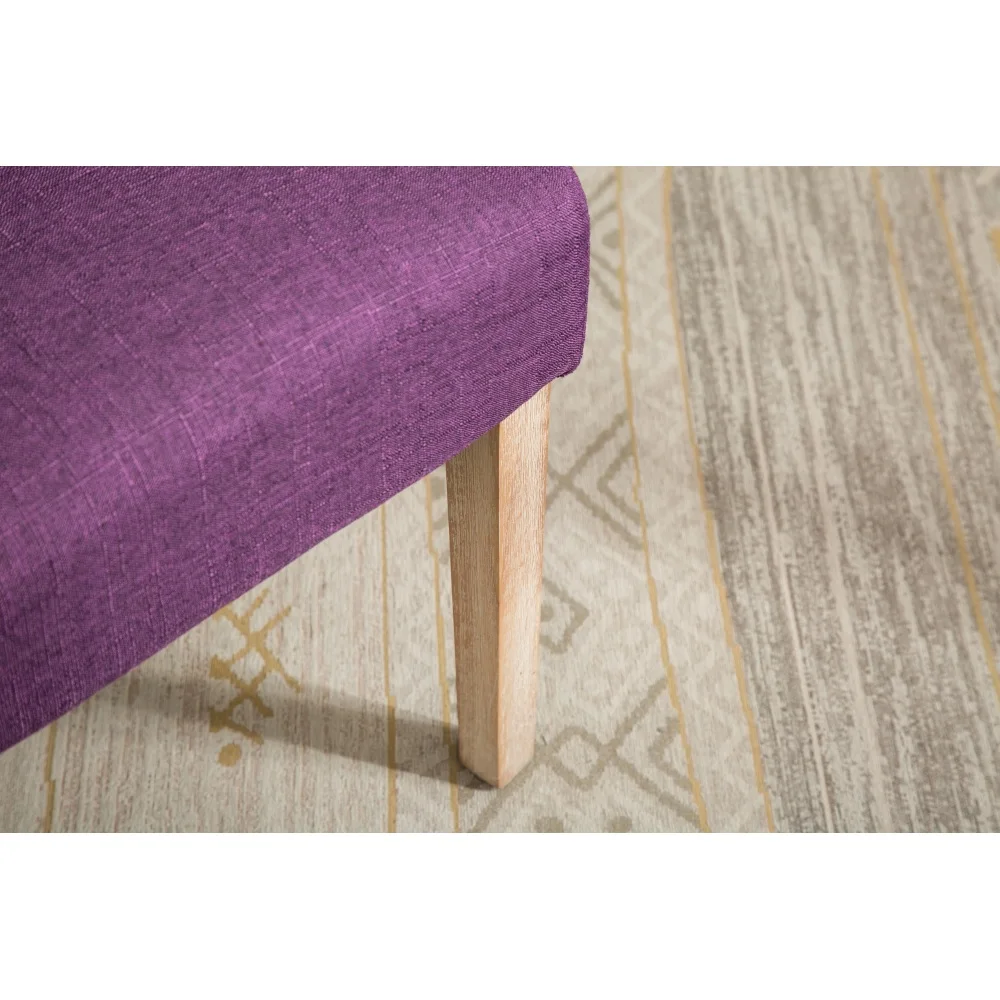 كرسي طعام بارسونز معنقدة من الخشب الصلب والبوليستر، طقم من قطعتين، أرجواني #5